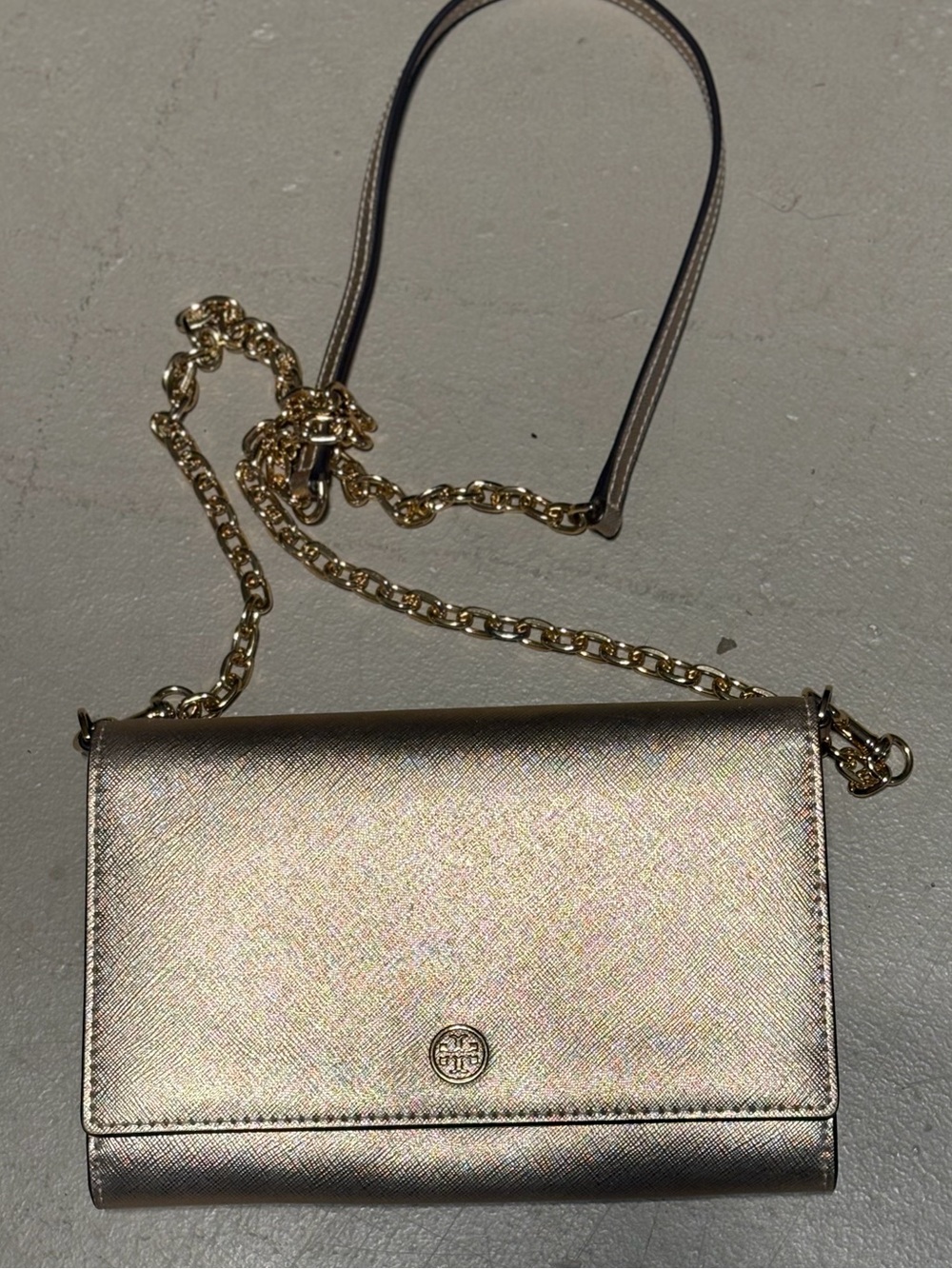 Tory Burch Metallic Gold Emerson crossbody